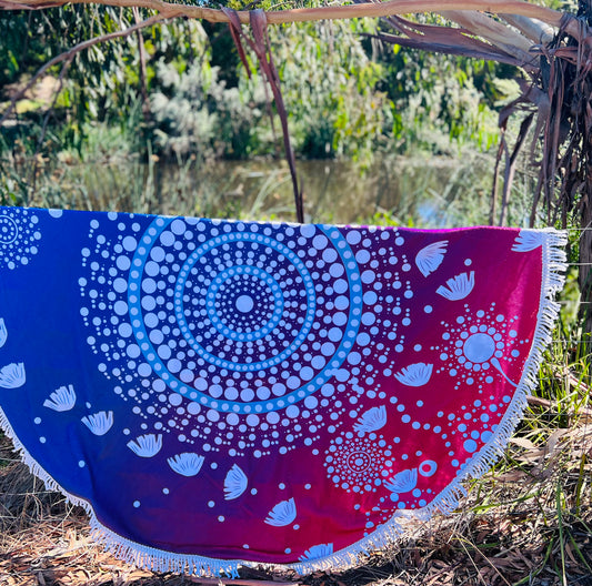 Winters New Moon 150cm Round Beach Towel